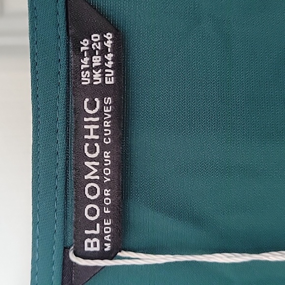 NWT Emerald Green Lace Bottom Dress BloomChic 14/16 1X - Picture 7 of 7